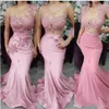 African Mermaid Bridesmaid Dresses 2020 New Pink Three Types Sweep Train Long Country Garden Wedding Guest Gowns Maid Of Honor Dress Ar 235k