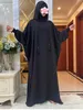 Vêtements ethniques Nouveaux chapeaux musulmans du Ramadan Abaya Dubaï Turquie Islam Vêtements de prière de haute qualité Robes de tissu de soie de glace