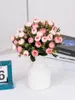 Fiori decorativi bouquet a 6 punti Simulazione di tè bocciolo di tè fiore mini seta di seta rosa decorazione di nozze