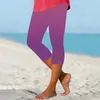 Kvinnors leggings fashionabla och avslappnade gradient ihåliga mjuka tre kvart byxdräkter för kvinnor med tröja