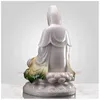 Figurines décoratines Culte de haute qualité Jade Déesse Guan Yin Avalokitesvara Bouddha Statue Asie Home Protection Safe Protection Prosperité 30cm