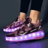 Sapatos infantis Roller Shoes Roleiro Roleiro Roller Sapateiro Meninas Meninas Casual Tênis USB LED LED SHONS SPORTH SPORTS 240430