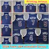 Paris 2024 USA 6 James Stephen Curry 4 Tyrese Haliburton Kawhi Leonard Kevin Durant Anthony Edwards Dream Team oss Mens Blue Basketball Jerseys Printing