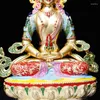 Figurine decorative Longevità/ Amitayus colorato 5 pollici Efficacia Tranic Buddha Lega Metal Fornitori buddisti Home/ Office Decorate Statue