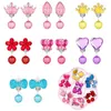 Boucles d'oreilles arrière 7 paires de style coréen Kids Eart Clip de fleur Couronne de bais