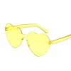 Солнцезащитные очки в форме сердца для женщин с любовными объективами и чистыми конфетами цвета