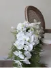 Wedding Flowers W05 Waterfall Bridal Bouquet Phalaenopsis Orchid White Fern Grass Fabric Simulated Centros De Mesa Para Boda Accessoires