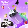 독일 Vapsolo Tornado Puff 12K 일회용 담배 vapes 펜 랜드 12000 퍼프 RGB 라이트 메쉬 코일 포드 공기 흐름 전자 주스 재피형 증기 EU 창고