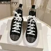 Casual Shoes High Top Sneakers Women Round Toe Lace Up Running Woman String Bead Cow Suede Comfort Flat Women's Sports