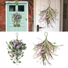 Fleurs décoratives porte d'entrée en larme couronne florale fleur de pendentif floral printemps été pour décoration de maison fenêtre jardin extérieur