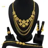 Aniid Africa Luxury Charm ketting sets met kwastje voor Lady Indian Bridal Nigeria 24K Gold Poled Sieraden Set Party Gifts 240506