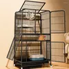 Transporteurs de chats modernes en fer forgé maison intérieure ménage de grande capacité cages deux couches de luxe villa espace libre cage de chien de compagnie de compagnie