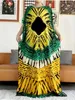 Этническая одежда 2024 Новое платье Ladys Abaya с большим шарфом африканские летние женщины короткие Slve Dashiki Printed Floral Loak Islam Cotton Clothing T240510