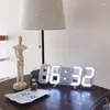 Bordklockor 3D LED digital klockvägg Dekorativ multifunktionell kreativ USB -kontakt i elektroniskt hem vardagsrumsdekoration