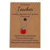 Подвесные ожерелья Простые милые маленькие свежие красное колье яблока для женщин с вдохновляющими карточками учителя учителей выпускные украшения