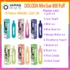 Original Doloda Mini Bar 800 Puff Disposable E Cigaretter 1,2Hm Mesh Coil 3,5 ml POD 480mAh Battery Electronic Cigs Puff 800 2% Vape Pen Kit