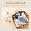 1 zestaw naturalnych drewnianych gier Gym Mobile Plush Marine Animal Wiselant Baby Rocking Zęby Zęzoty Łańcuch wiszącego wiszącego Pendant Prezent 240428