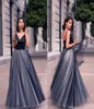 Formal Black Tulle Elegant Evening Dresses Satin Spaghetti Straps V Neck Vintage Long Cut Out Prom Party Dresses Custom Made Women1155244