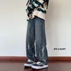 Jeans pour femmes y2k chaîne hip hop vintage petit ami en détresse baggy pour les adolescentes pantalon féminine pantalon largeur