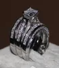 Vecalon Fine Jewelry Princess Cut 20ct CZ Diamond verloving trouwring ring set voor vrouwen 14KT wit goud gevulde vingerring RR5244435