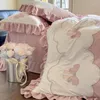 Ensembles de literie coréenne Broidered Princess Style en dentelle à couette Butterfly Love Flower Skin Sare Sheet