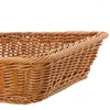 Plates 8 Pcs Rectangular Basket For Table Or Counter Display Bread Fruits And Vegetables Wicker Baskets Markets Bakery