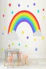 Crianças de varejo fofo Rainbow Star Wall Stickers Decoração de arte Adesivo de parede infantil Decalque impermeável Decal