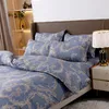 Beddengoed sets paisley dekbedovertrek vintage bloemen boho set 3 stuks luxe blauw dekbed met ritssluiting en 2 kussenslopen