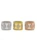 デザイナーの女性ダイヤモンドリング4つのリーフクローバーカレイドスコープトリコラーリングは18Kローズゴールドフルダイヤモンド愛好家ジュエリーを指します5775996