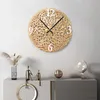 Horloges murales faits à la main art nordique léger luxe or horloge silencieuse décoration de salon