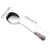 Spoons Stainless Steel Round Edge Spoon Long Handle Rice Dumpling Porridge Soup Scoops Mirror Polished Buffet Ice Cream Serving
