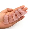 Figurines décoratives Belle 1pc Natural Rose Quartz Small Bouddha Crystal cristal Guérison Stone Decor Home Decor et cristaux