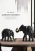 ホームオフィス用の象の置物2セット樹脂エル装飾テーブルトップ動物モダンクラフトインド白い象の彫像装飾T2007748576