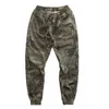 Pantalons masculins Camouflage imprimez la taille élastique Cargo décontracté pour un pantalon de jogger résistant à l'usure d'été