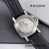 Exklusive Armbandwatch Panerai Luminor 1950 Serie 44 mm Durchmesser Automatische Maschinenkalender Uhr PAM00321 Stahlstahl -Zeitzonen -Stromreserve -Anzeige Uhr
