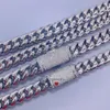 Designer halsband män kedja 8mm 10mm 12mm 14mm rostfritt stål kubansk kedja med sterling sier moissanite lås kubansk halsband