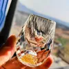 Wine Glasses Luxury Crystal Glass Cup Double Bottom 15ml Gold Foil Tea High-end Gifts Hard Liquor Vodka