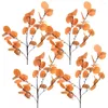 Flores decorativas Planta artificial Realista Interior al aire libre Eucalipto Hojas Venas de color natural Mantenimiento Fácil durante 3 años resistente a los rayos UV