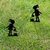 Figurine decorative Girl Silhouette Garden Sign with Stakes Insert Decoration per casa Patio Casetto Yard Lawn Art Decor Spring