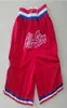 Новые шорты командные шорты 1991 All Star Vintage Baseketball Shorts Zipper Pocket Compall Одежда Красный цвет.