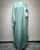 Roupas étnicas Moda Batwing Slve Robe aberto ABAYA Vestido árabe muçulmano dubai cetim kaftan cardigan quimono roupas islâmicas turcas Ramadã T240510JZGA