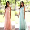 New Lace and Chiffon Country Style Beach Evening Dresses Formal Gowns Real picture Cheap Coral Mint Green Long Junior Bridesmaid Dress 268w