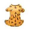 Hundkläder husdjur romper hållbar hemming anti-fall hålla varma fyra leggings valpkläder jumpsuit för Teddy