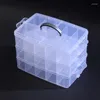 Bolsas de jóias 3 camadas de contas de armazenamento organizador de caixa de plástico transparente empilhável