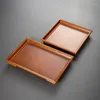 Tea Trays Bamboo Woven Tray Set Storage Cup Holder Chinese Serving