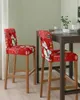 Couvercles de chaise de Noël Red Snowman Snowflake Lantern Hiver High arrière cuisine Cuisine élastique Bar tabouret Slipcover Dining Room Souse Cas