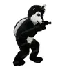 Mais novo traje de traje de mascote de cão de raposa negra de alta qualidade Carnaval Unisex Roupe