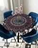 Tafelkleed rond bloempatroon elastiek randende dekbeschermer waterdichte polyester rechthoek gemonteerd tafelkleed