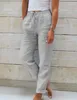 Pantaloni da donna 2024 tasche nere lunghe primaverili allacciati allacciati da donna casual sfolla