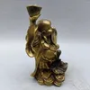 Estatuetas decorativas estátua de buda rindo de ouro chinês feng shui dinheiro sortudo maitreya escultura home jardim decoração estátuas